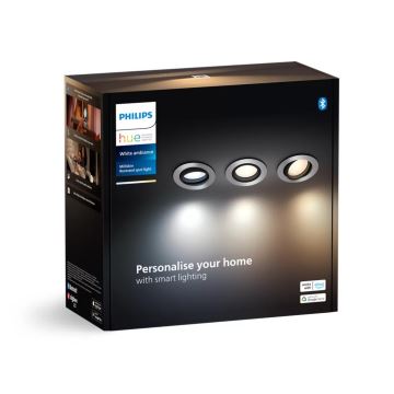 Philips - SET 3x LED Prigušiva ugradbena svjetiljka Hue MILLISKIN 1xGU10/4,2W/230 2200-6500K