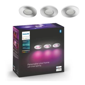 Philips - SET 3xLED RGB Prigušiva svjetiljka za kupaonicu Hue XAMENTO 1xGU10/5,7W/230V IP44 2000-6500K