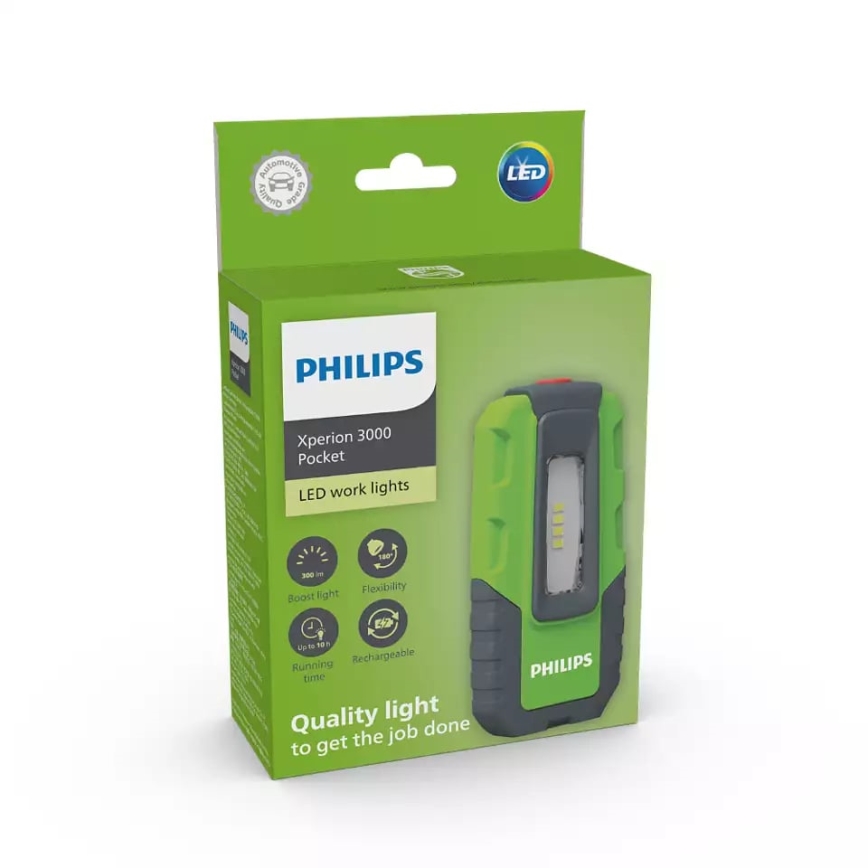 Philips X30POCKX1 - LED Prigušiva punjiva baterijska svjetiljka LED/2W/3,7V 300 lm 1800 mAh