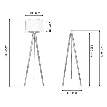 Podna lampa ALBA 1xE27/60W/230V bijela/hrast