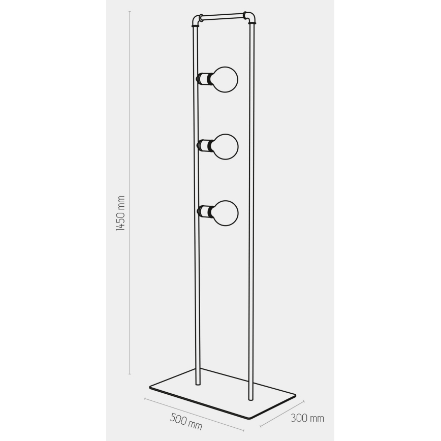 Podna lampa HYDRIA 3xE27/60W/230V crna