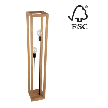 Podna lampa KAGO 2xE27/60W/230V mat hrast – FSC certificirano