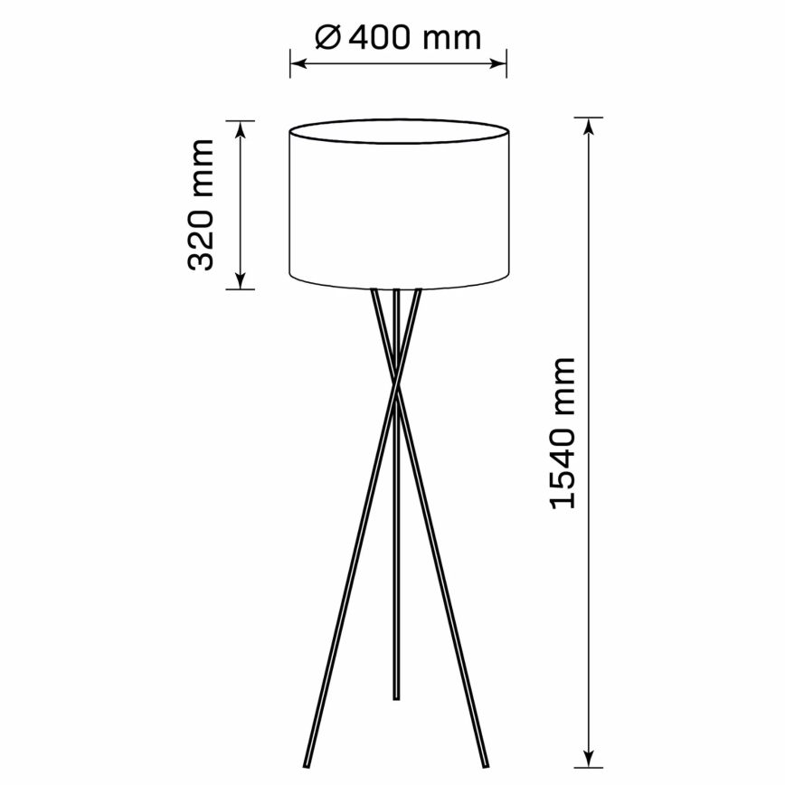 Podna lampa TEKLA 1xE27/20W/230V crna