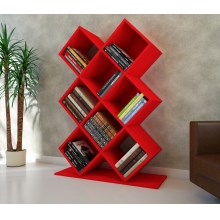 Police za knjige KUMSAL 129x90 cm crvena