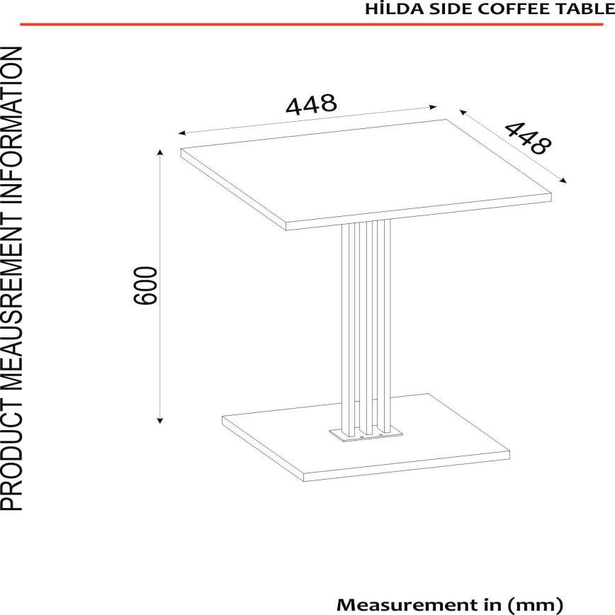 Pomoćni stolić HILDA 60x44,8 cm smeđa/crna