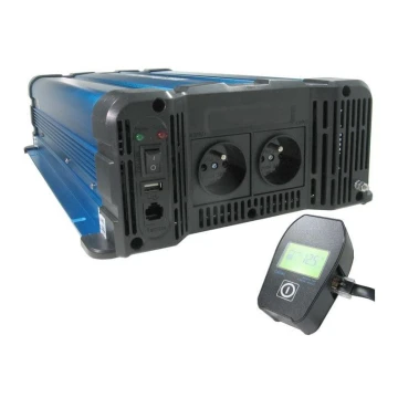 Pretvarač napona 3000W/12/230V + daljinski upravljač s kabelom