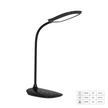 Prezent 31218 - LED Prigušiva dodirna fleksibilna stolna lampa HEKA LED/10W/230V 3000-6500K