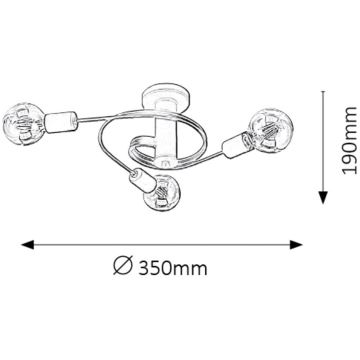 Rabalux - Nadgradni luster 5xE27/15W/230V crna