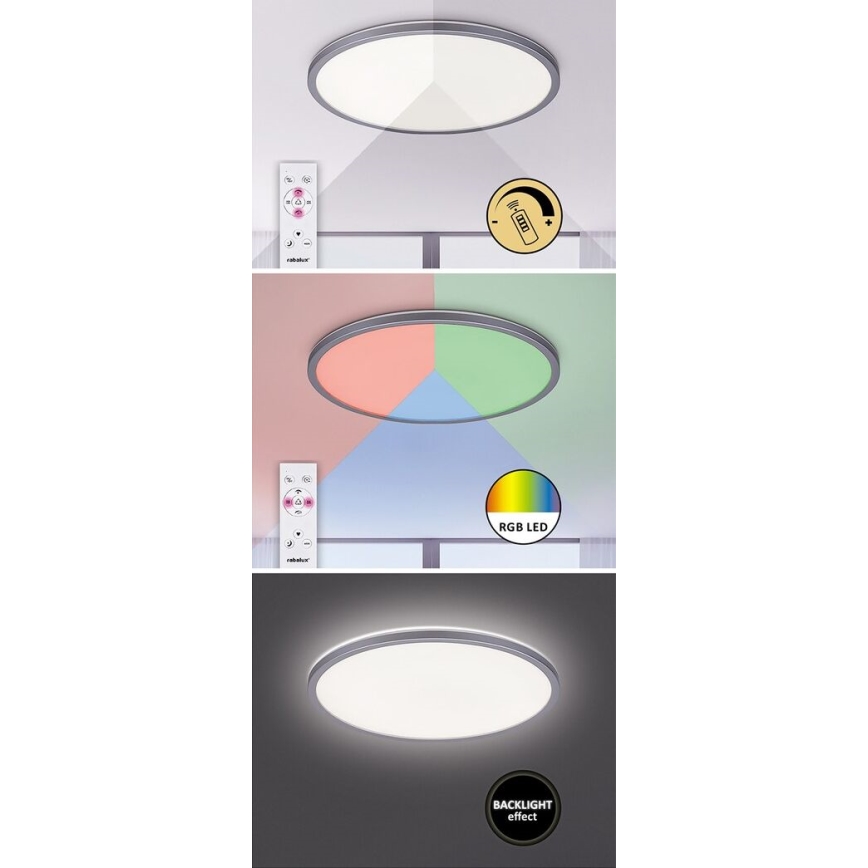 Rabalux - LED RGB Prigušiva stropna svjetiljka LED/22W/230V Wi-Fi + daljinski upravljač