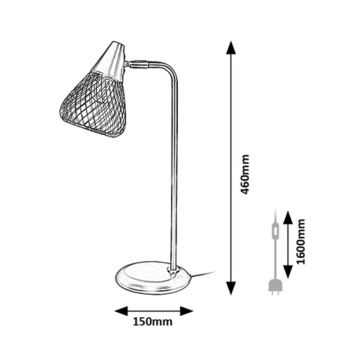 Rabalux - Stolna lampa 1xE14/25W/230V crna