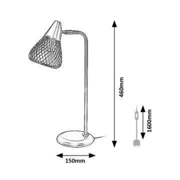 Rabalux - Stolna lampa 1xE14/25W/230V siva