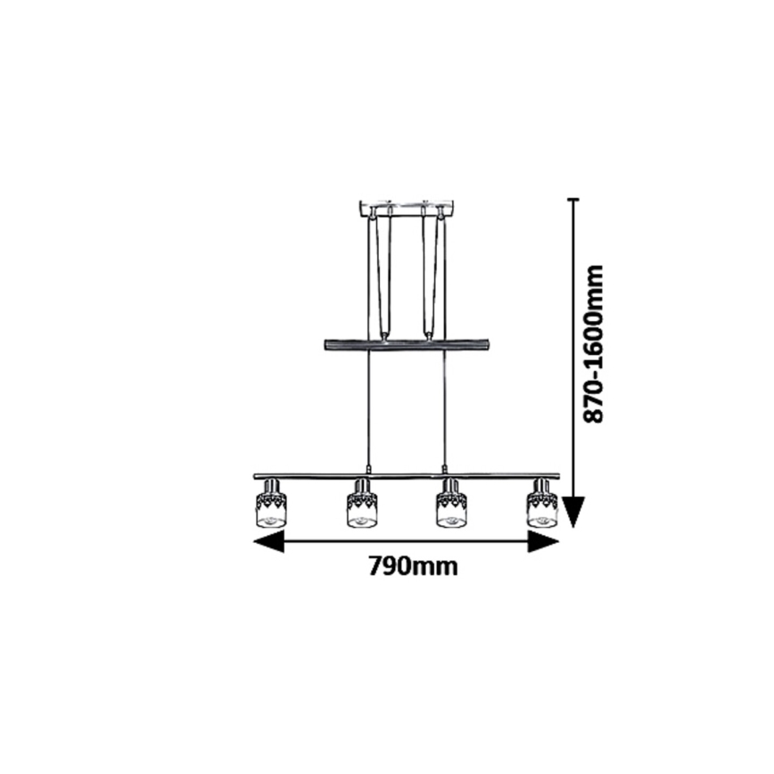 Rabalux - Luster na sajli LACEY 4xE14/40W/230V