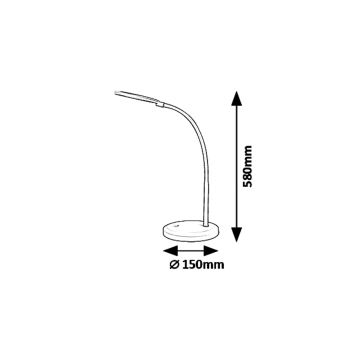 Rabalux 5429 - LED Prigušiva stolna lampa na dodir TIMOTHY LED/7,5W/230V