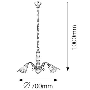 Rabalux - Luster na lancu 3xE14/40W/230V orah