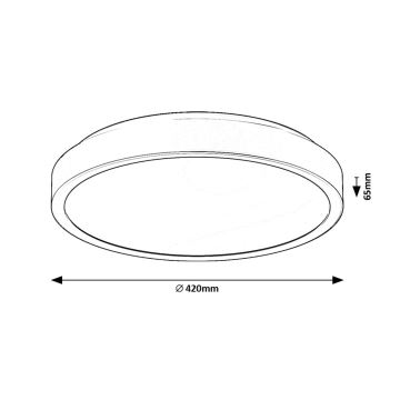 Rabalux - LED Stropna svjetiljka za kupaonicu LED/48W/230V IP44 4000K pr. 42 cm crna