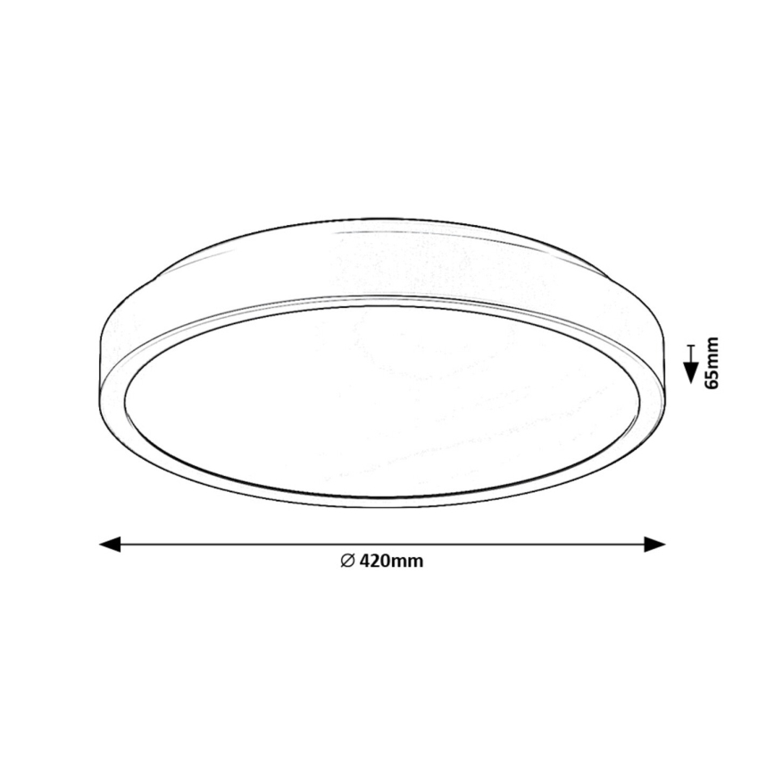 Rabalux - LED Stropna svjetiljka za kupaonicu LED/48W/230V IP44 4000K pr. 42 cm crna