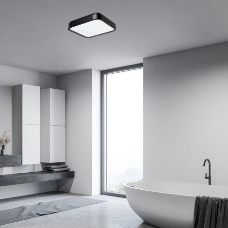 Rabalux - LED Stropna svjetiljka za kupaonicu LED/48W/230V IP44 4000K 42x42 cm crna