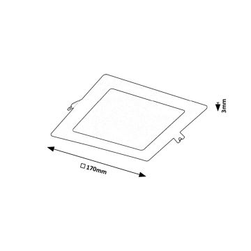 Rabalux - LED Ugradbena svjetiljka LED/12W/230V 17x17 cm crna