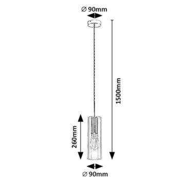 Rabalux - Luster na sajli 1xE27/40W/230V prozirna/krom