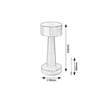 Rabalux - LED Punjiva dodirna stolna lampa LED/2,7W/5V 1200mAh 3000/4000/6000K zlatna