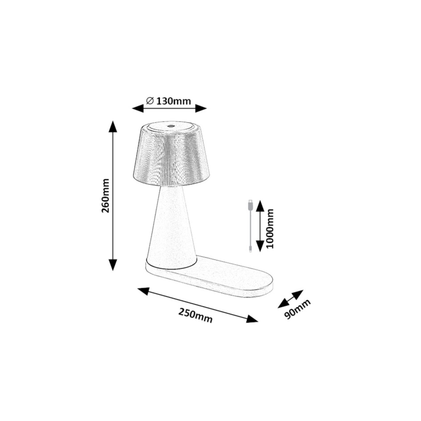 Rabalux - LED Prigušiva punjiva stolna lampa s bežičnim punjenjem LED/5W/5V 3000/4000/5000K