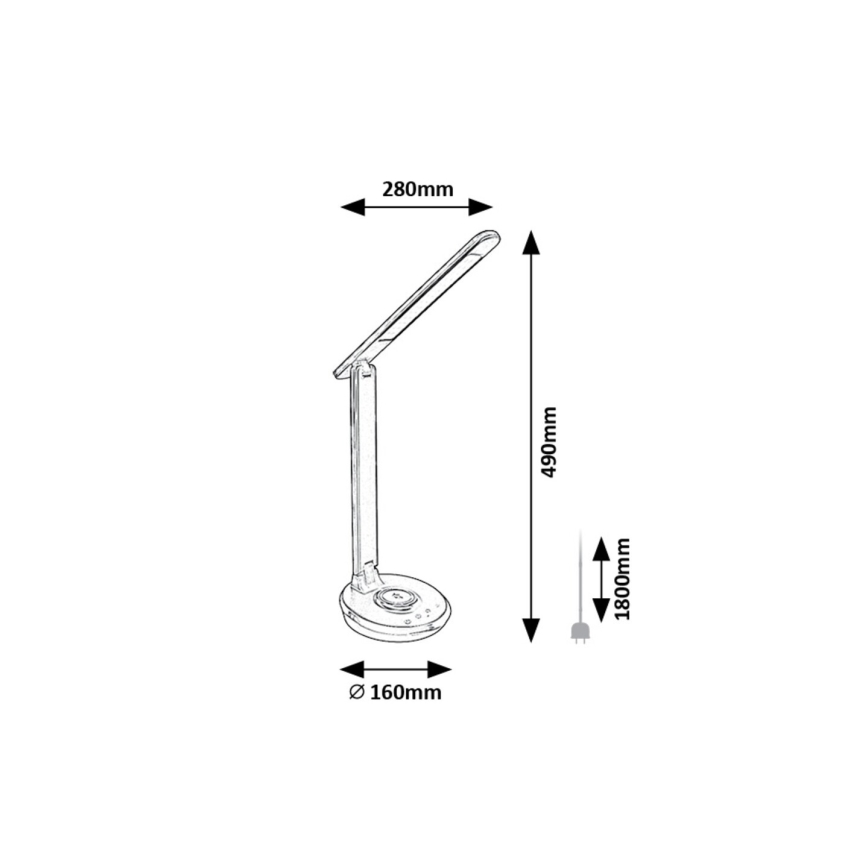 Rabalux - LED RGB Prigušiva stolna lampa na dodir LED/6W/230V 3000/4000/5000K crna