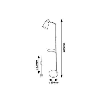 Rabalux - Podna lampa s policom 1xE27/40W/230V crna