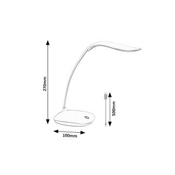 Rabalux - LED Prigušiva fleksibilna stolna lampa LED/2W/5V bijela