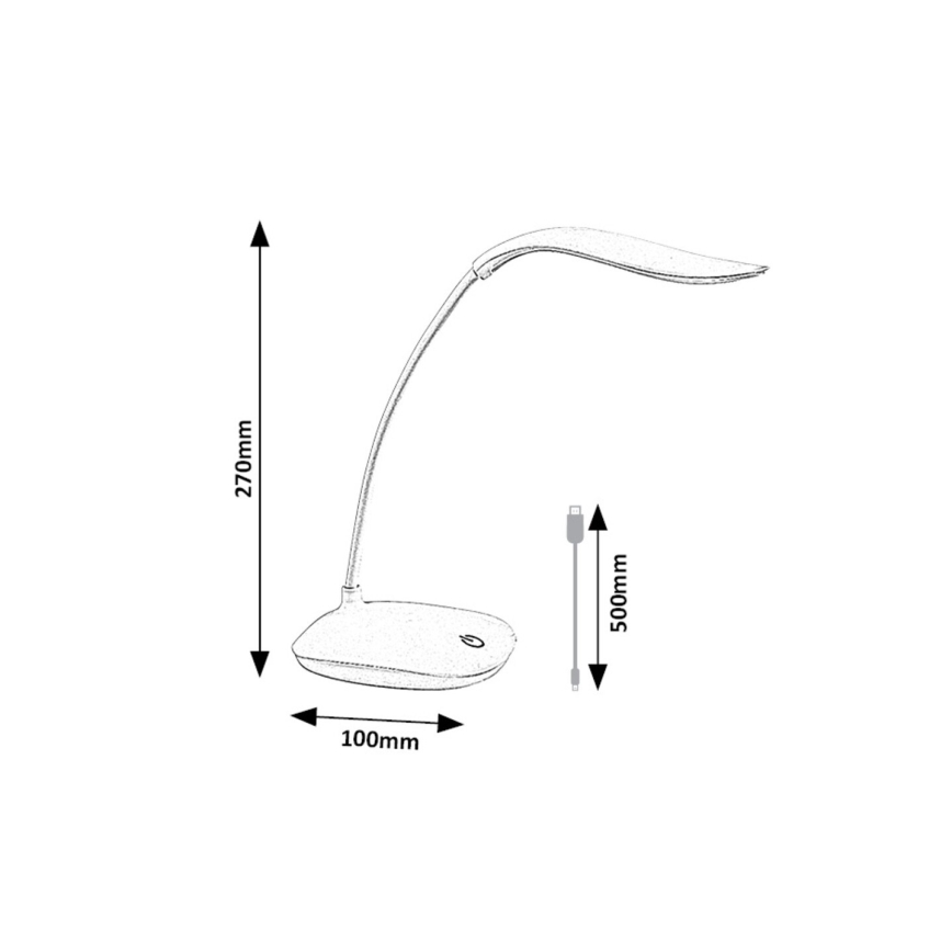 Rabalux - LED Prigušiva fleksibilna stolna lampa LED/2W/5V bijela