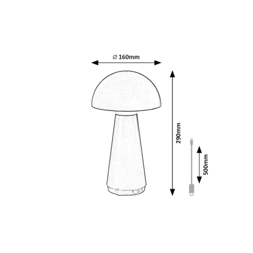 Rabalux - LED Vanjska prigušiva punjiva stolna lampa na dodir LED/3W/5V 2000mAh IP44