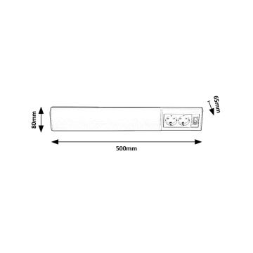 Rabalux - LED Podelementna svjetiljka s 2 utičnice LED/10W/230V 4000K 50 cm bijela