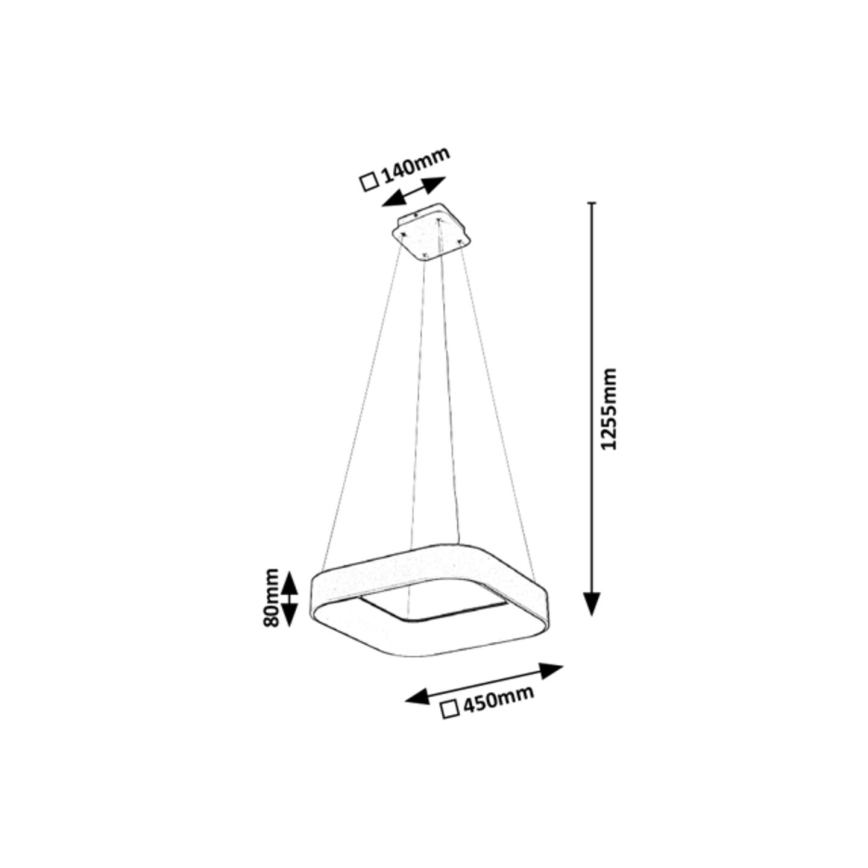 Rabalux - LED  Prigušivi luster na sajli LED/28W/230V uglast + DU 3000-6000K