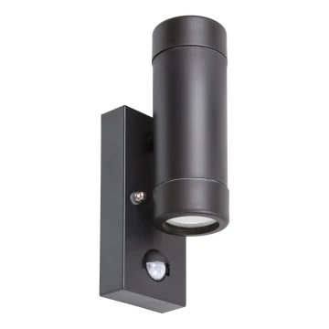 Rabalux - Vanjska zidna svjetiljka sa senzorom 2xGU10/10W/230V crna IP44