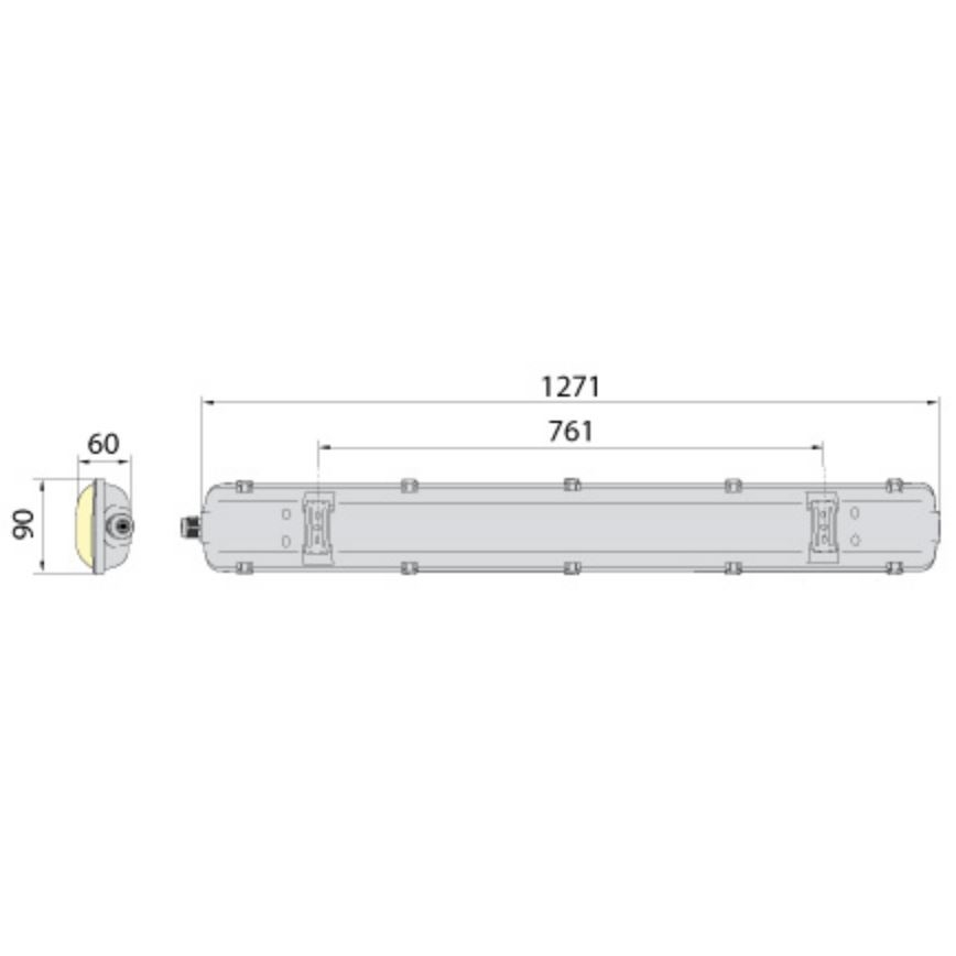 Radna fluorescentna svjetiljka 2xG13/18W/230V IP65 1270 mm