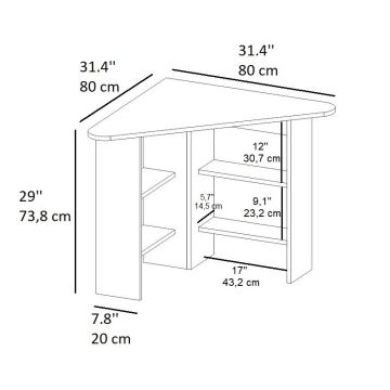 Radni stol CORNER 73,8x80 cm antracit