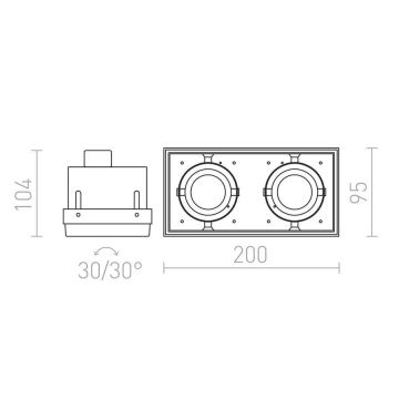 RED - Design Rendl - R12053 - Ugradbena svjetiljka ELECTRA 2xGU10/50W/230V