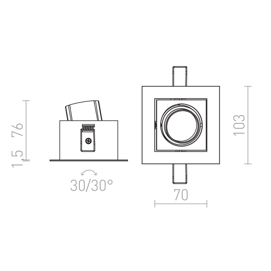 RED - Design Rendl - R12856 - LED Ugradbena svjetiljka BONDY LED/7W/230V