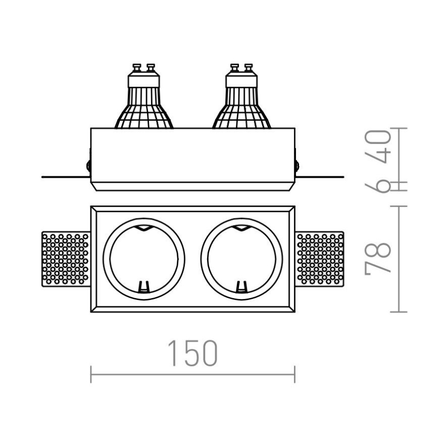 RED - Design Rendl - R12900 - Ugradbena svjetiljka QUO 2xGU10/35W/230V