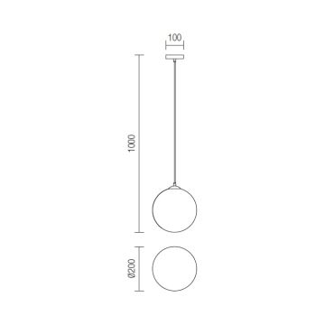 Redo 01-1064 - Luster na sajli OLA 1xE27/42W/230V pr. 20 cm