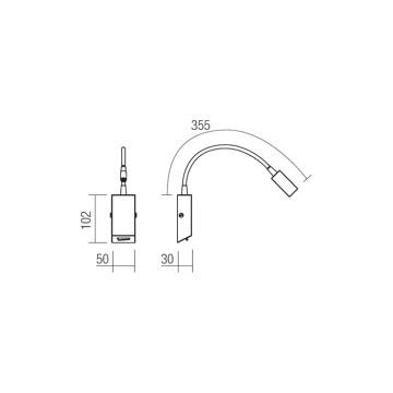 Redo 01-1193 - LED Fleksibilna lampica HELLO LED/3W/230V bijela