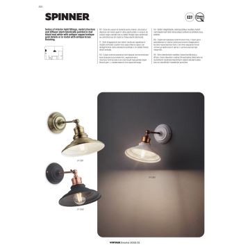 Redo 01-1293 - Luster na sajli SPINNER 1xE27/42W/230V