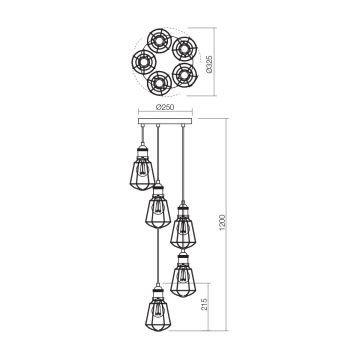 Redo 01-1303 - Luster na sajli THARU 5xE27/42W/230V