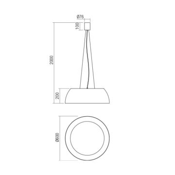 Redo 01-1732 - LED Luster na sajli BLAIR LED/55W/230V 3000K bijela