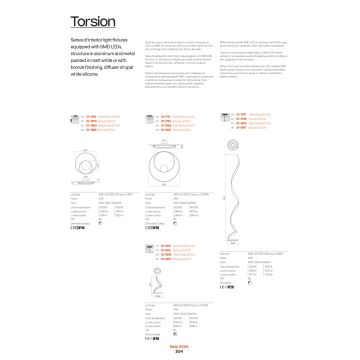 Redo 01-1794 - LED Prigušivi luster na sajli TORSION LED/29W/230V pr. 55 cm bronca