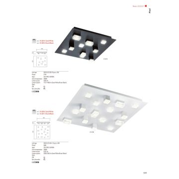 Redo 01-2014 - LED Stropna svjetiljka PIXEL LED/27W/230V 3000K 35x35 cm bijela