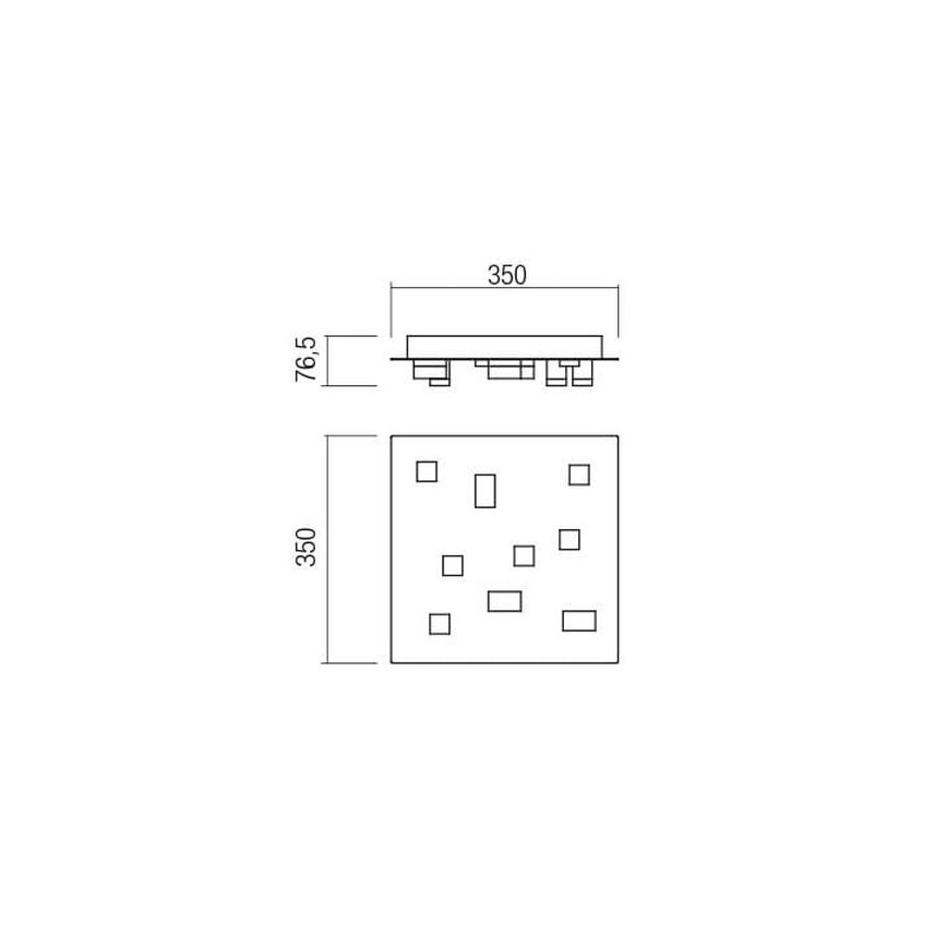 Redo 01-2015 - LED Stropna svjetiljka PIXEL LED/27W/230V 3000K 35x35 cm crna