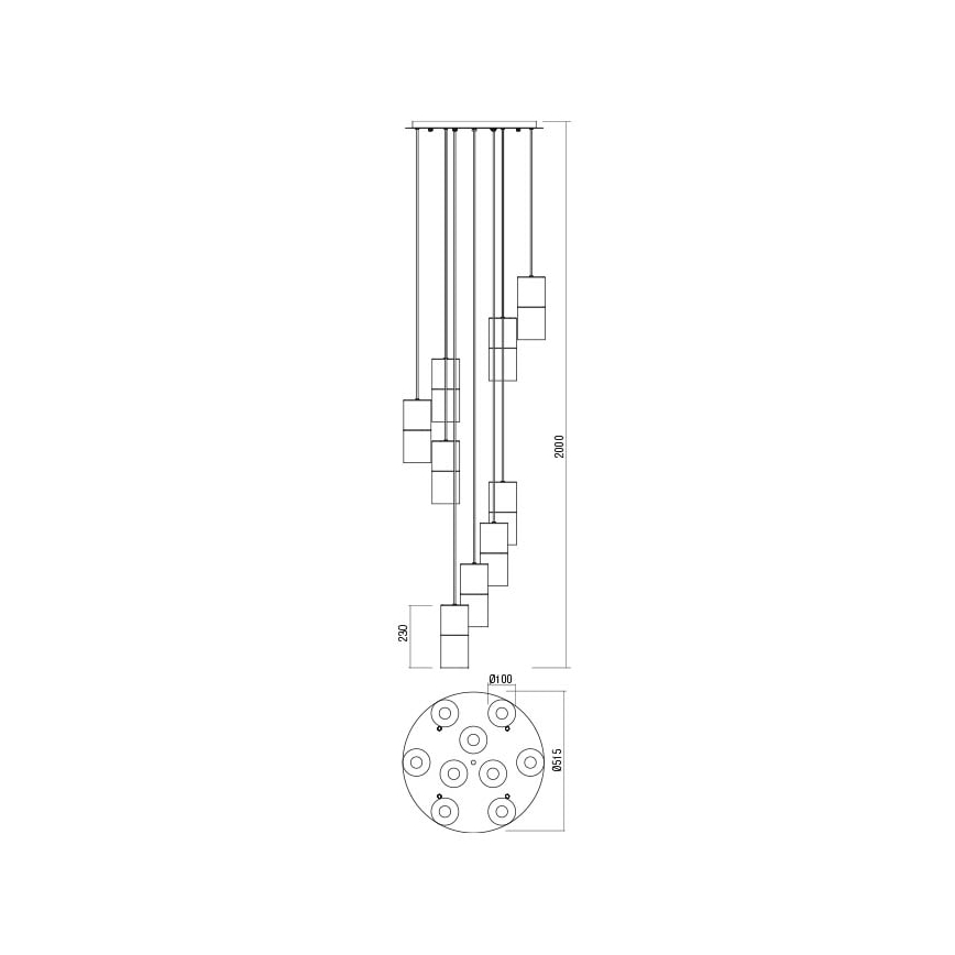 Redo 01-2026 - Luster na sajli IWI 9xE27/42W/230V bronca