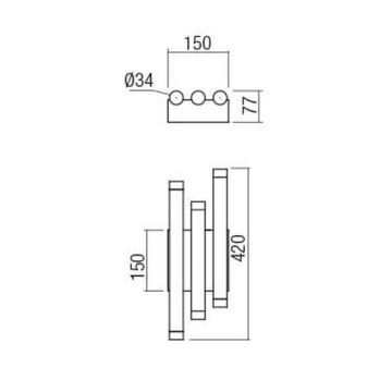 Redo 01-2038 - LED Zidna svjetiljka MADISON 6xLED/4W/230V crna