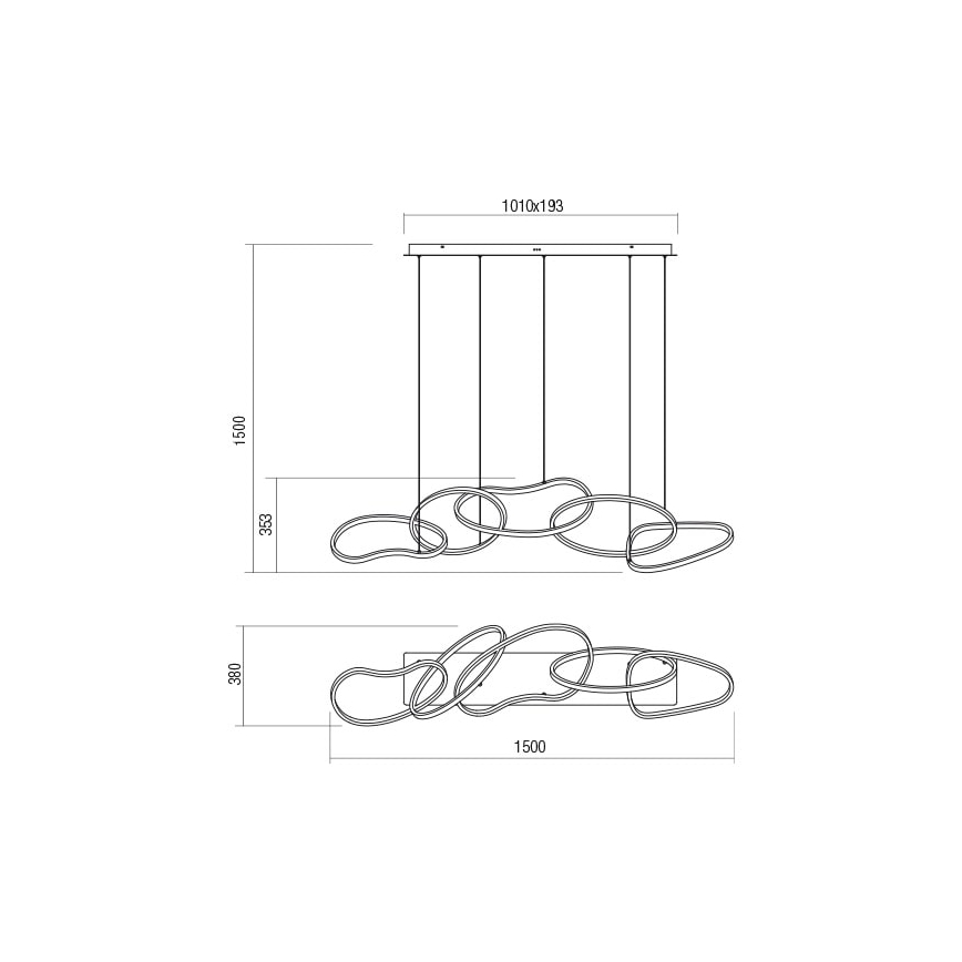 Redo 01-2597 - LED Prigušivi luster na sajli BIAS LED/108,6W/230V 3000K bijela