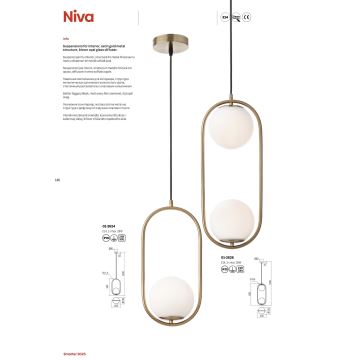 Redo 01-2623 - Luster na sajli NIVA 1xE14/28W/230V